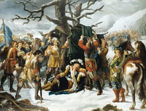 Maréchal de Turenne schläft am Vorabend der Schlacht von Turckheim