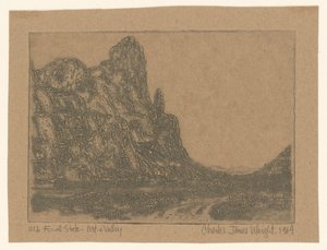 Landschaft mit steilem Felsen von Charles James Wright (signed by artist)