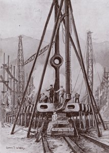 Herstellung des Doppelbodens eines Schiffes von Charles John de (after) Lacy