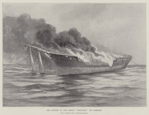 Das Brennen der Bark Blengfell vor Margate von Charles John de Lacy