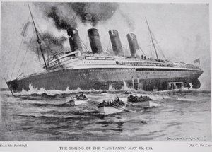 Das Sinken der Lusitania, 7. Mai 1915, Illustration aus 