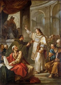 Der heilige Stephan vor dem Hohepriester und den Ältesten des Sanhedrins, 1745
