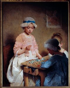 Die Lotteriepartie. Gemälde von Charles Chaplin (1865) von Charles Joshua Chaplin