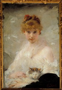 Junges Mädchen mit Katze
