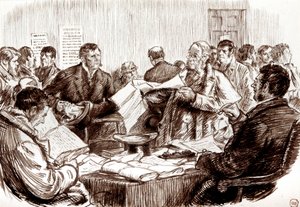 Szene in einem irischen Landgericht von Charles Keene