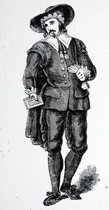 Mann in puritanischer Kleidung