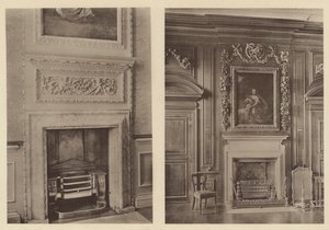 Belton House, Grantham, zwei Kaminstücke von Charles Latham