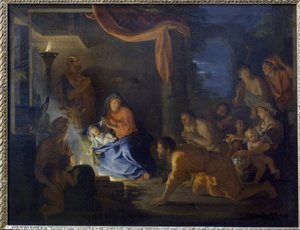 Die Anbetung der Hirten von Charles Le Brun