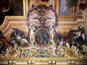 Die Erneuerung des Bündnisses mit den Schweizern 1663, Deckenmalerei aus der Galerie des Glaces von Charles Le Brun