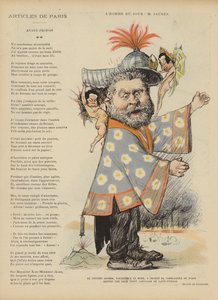 Karikatur des französischen sozialistischen Politikers Jean Jaurès. Illustration für Le Rire