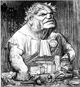 Karikatur von René Berenger (1830 - 1915) in der satirischen Zeitung „Le Rire“ (Gravur)