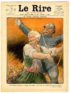 Cover von „Das rote Lachen“, satirisch in Farben