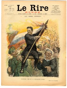 Titelblatt von „Das rote Lachen“, Satirisch in Farben von Charles Leandre