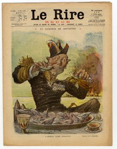 Cover von „Das rote Lachen“, Satirisch in Farben