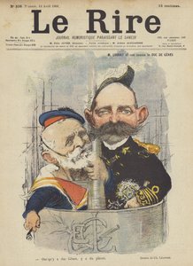 Loubet und sein Cousin der Herzog von Genua, Illustration für Le Rire von Charles Leandre
