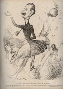 Mr. Paul Deschanel, der neue Präsident der Kammer - Karikatur von Charles Leandre (1862-1934) in „Le Rire“ 1898 von Charles Leandre