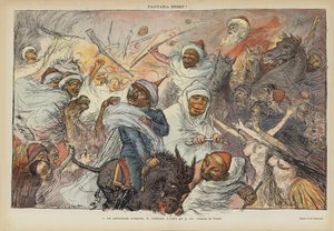 Satire auf Kaiser Wilhelm II.s Besuch in Tanger 1905. Illustration für Le Rire