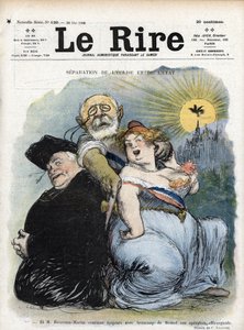 Trennung von Kirche und Staat: „Der französische Politiker Jean-Bienvenu Martin (Bienvenu-Martin) (1847-1943), Minister für öffentliche Bildung, Schöne Künste und Gottesdienste, versucht verzweifelt, die Kirche als Priester von Frankreich zu trennen (franz