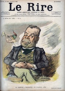 Die berühmte Trompete von Poppy Aine - Porträt von Constant Poppy genannt der Ältere Poppy (1841-1904) - Karikatur von Charles Leandre (1862-1934) in „The Laughter“ vom 12. Februar von Charles Leandre