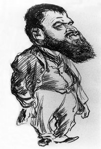 Tristan Bernard (1866-1947) französischer Romanautor und Dramatiker, Karikatur von Charles Leandre