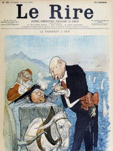 Victoria und Félix Faure in Nizza - von Léandre, in „Le Rire“ vom 23.04.1898
