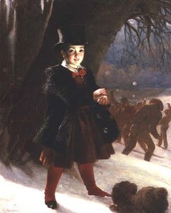 Rückkehr von der Schule, ein Wintertag von Charles Lees
