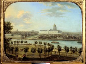 Les Invalides vom Cours la Reine in Paris gesehen von Charles Leopold Grevenbroeck