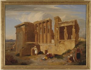 Das Erechtheum, Athen, mit Figuren im Vordergrund
