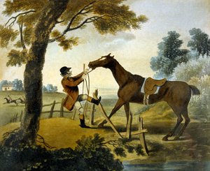 Proof of Bottom, aus The Pytchley Hunt, graviert von F. Jukes (1745-1812) von Charles Lorraine (after) Smith