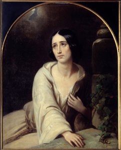 Die Favoritin von Gaetano Donizetti. Illustration für die Oper „La favorite“. Gemälde von Charles Louis Bazin, 1840 von Charles Louis Bazin