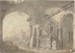 Römische Ruinen mit einem Grabmal von Charles Louis Clerisseau