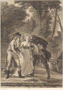 Le baiser rendu: Le baiser rendu von Charles Louis Lingée after Jacques Louis François Touzé