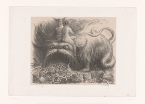 Monster, das Menschen verschlingt von Charles Lucien Leandre