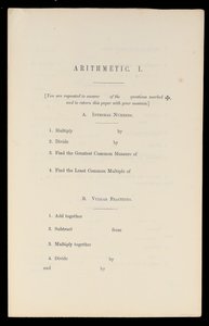 Arithmetik, Oxford University Press, ca. 1870 von Charles Lutwidge Dodgson
