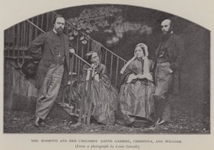Mrs. Rossetti und ihre Kinder Dante Gabriel, Christina und William von Charles Lutwidge Dodgson