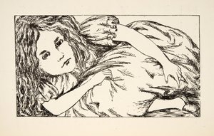 Alice im Haus des Weißen Kaninchens, Illustration aus Alice unter der Erde, veröffentlicht 1886 von Charles Lutwidge Dodgson