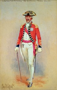 Sir William Howe, Oberbefehlshaber der britischen Armee (1776-78) in voller Montur abgestiegen