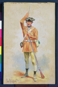 Uniformen der Amerikanischen Revolution: 1777 Private Feldkleidung der 1. Georgia Continental Infantry von Charles MacKubin Lefferts