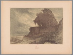 Ruine eines Bollwerks mit einer Kanone und einem Baum von Charles Marie Dulac