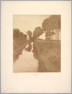 Suite von Landschaften: Landschaft, Platte 3, Remarque, Fledermaus von Charles Marie Dulac
