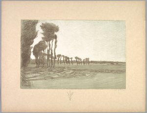 Suite von Landschaften: Landschaft, Platte 5, Remarque, Drei Weizenhalme