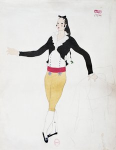 Kostüm für die Figur Figaro aus Der Barbier von Sevilla von Gioacchino Rossini, Skizze von Charles Martin