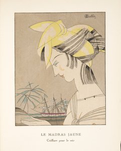 Le Madras Jaune, aus einer Sammlung von Modeplatten, 1920 (Pochoir-Druck) von Charles Martin