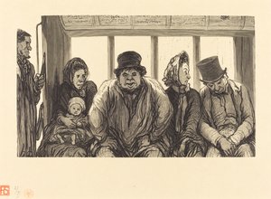 Innenraum eines Omnibusses von Charles Maurand after Honoré Daumier