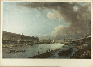 Blick auf die Tuilerien, den Louvre und die Pont Neuf von Charles Melchior Descourtis