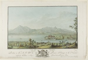 Ansicht von Schadau am Thunersee von Charles Melchior Descourtis
