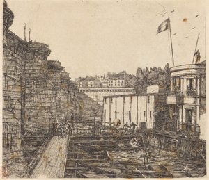 Chevriers Kaltbadeanstalt, manchmal "Schulbäder" genannt von Charles Meryon