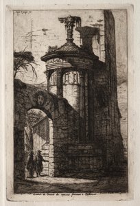 Eingang zum französischen Kapuzinerkloster in Athen von Charles Meryon