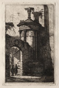 Eingang zum französischen Kapuzinerkloster in Athen von Charles Meryon