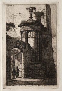 Eingang zum französischen Kapuzinerkloster in Athen, 1854 von Charles Meryon